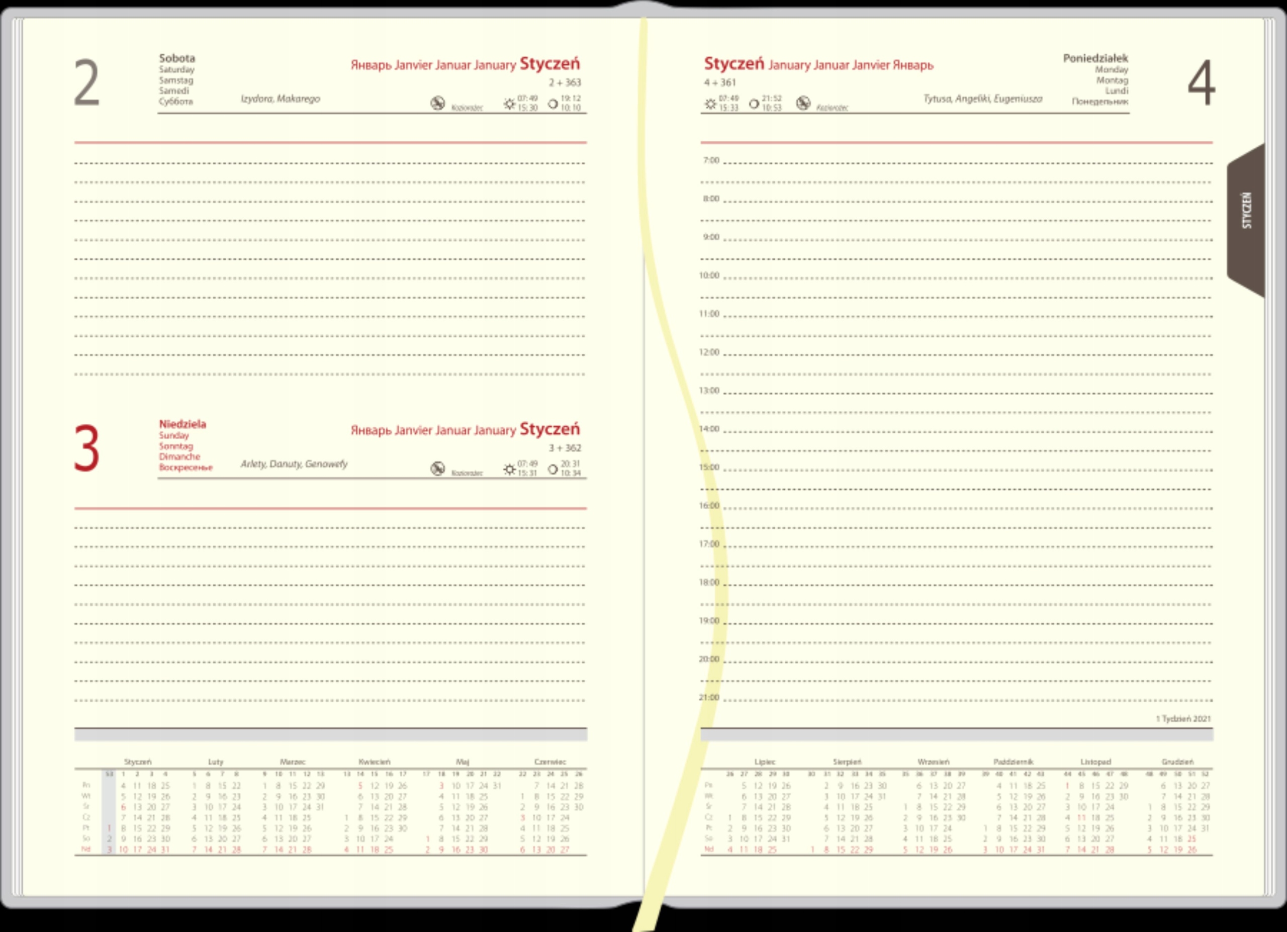 Kalendarz książkowy B6 dzienny 2024 GRAWER Marka bez marki