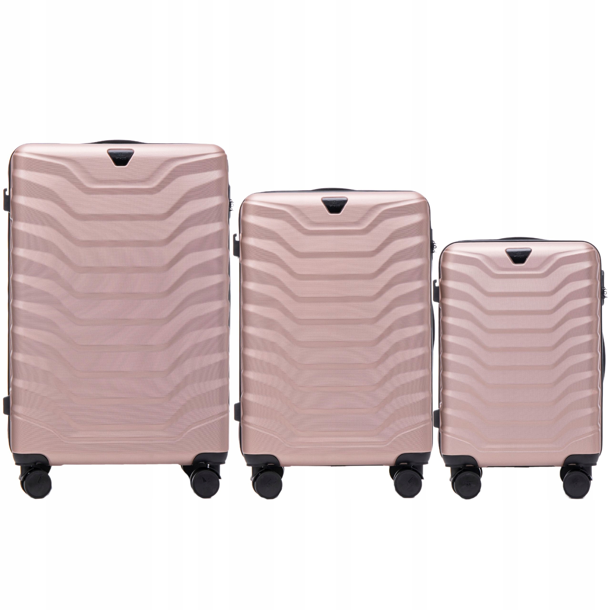 Sada 3 Kufrů, sada cestovních kufrů do letadla, tvrdé, prostorné Wings