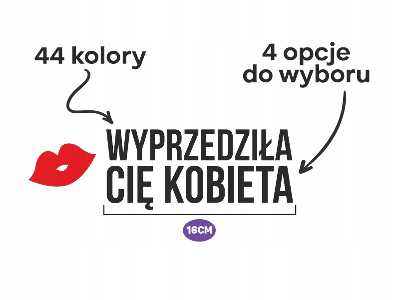 Naklejka na samochód- wyprzedziła cię kobieta