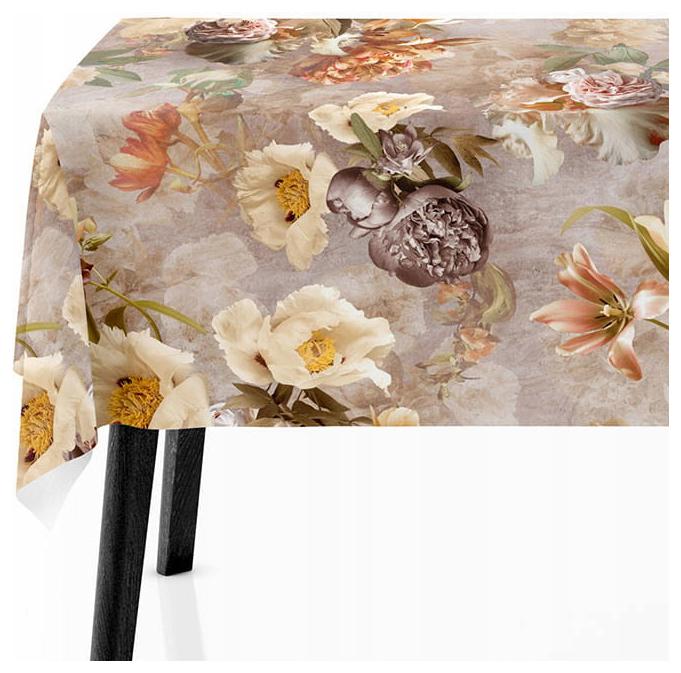 Dekorativní ubrus 140x180 Květiny Hnědá 7642