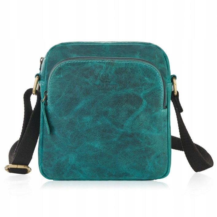 Dámská kabelka přes rameno kožená kabelka Paolo Peruzzi, vintage zelená kabelka