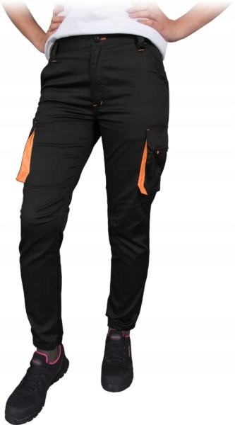 Spodnie robocze damskie do pasa Elastyczne długie Frau-jog Czarne r. 48