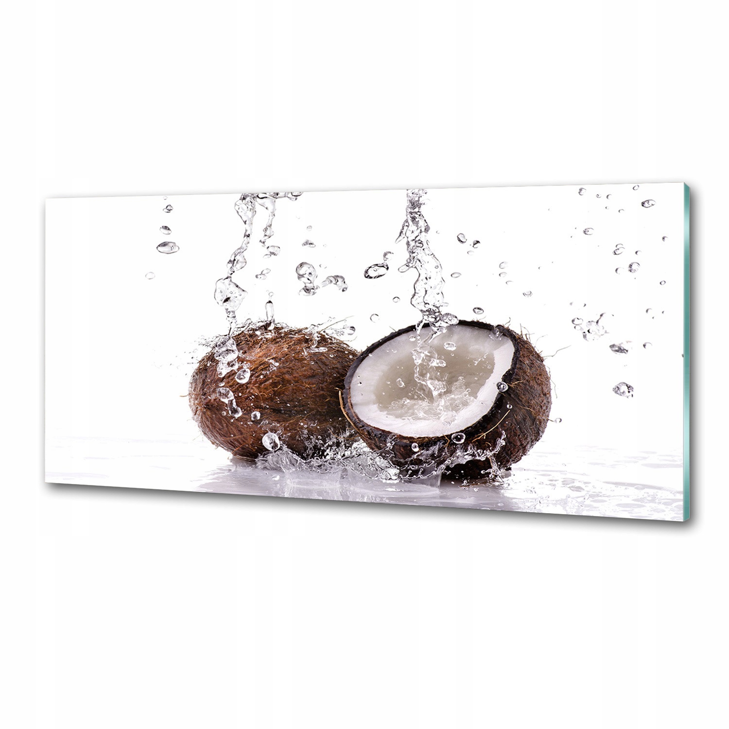 Dekoračný panel sklo Kokos a voda 125x50 cm Lepidlo