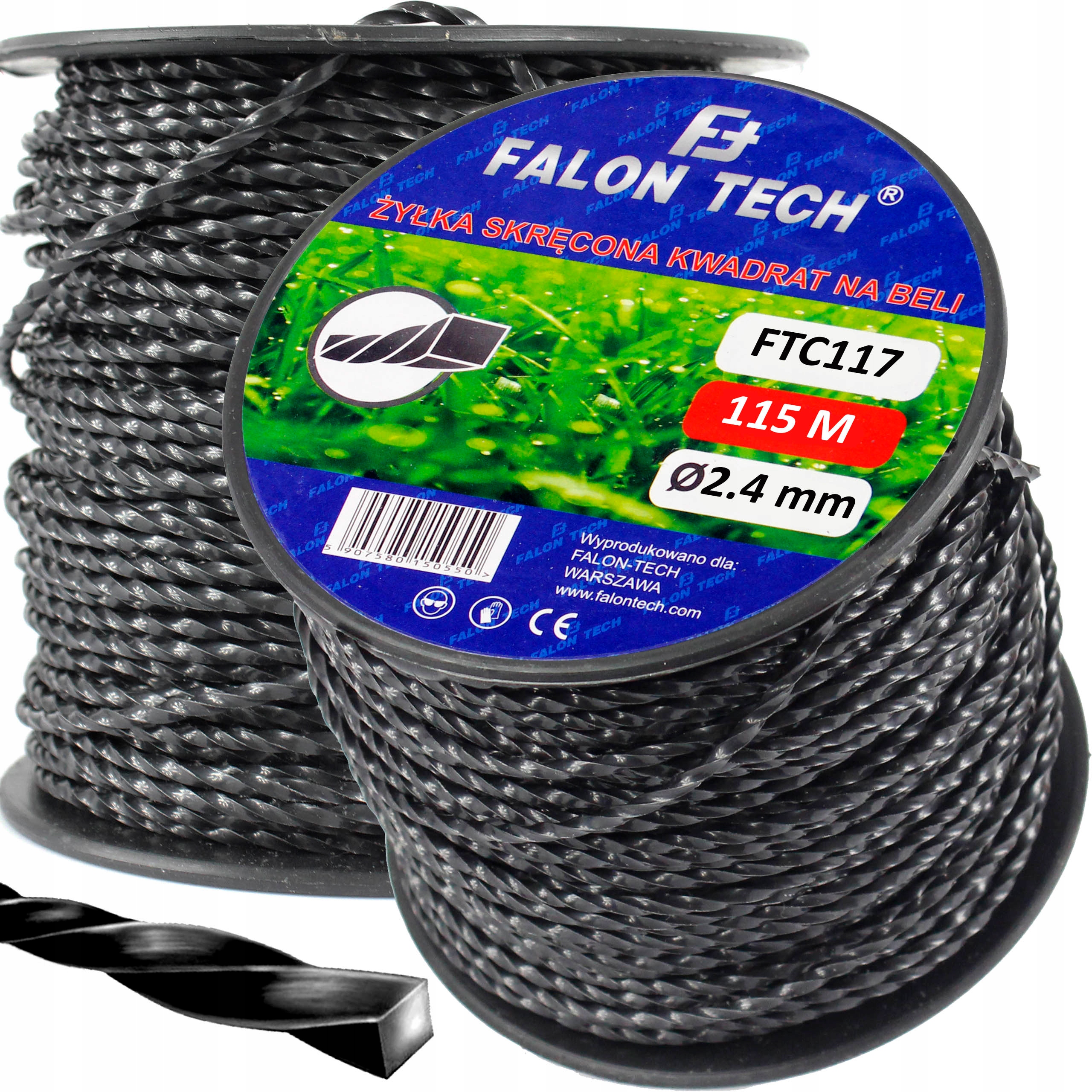 ŻYŁKA TNĄCA DO KOSY KARBOWANA 2,4 mm 115 m