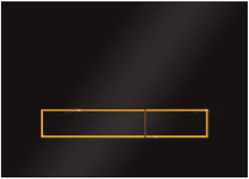Kk-pol Splachovacie Tlačidlo Vitrum Grande V3, Čierny Lesk/zlatý