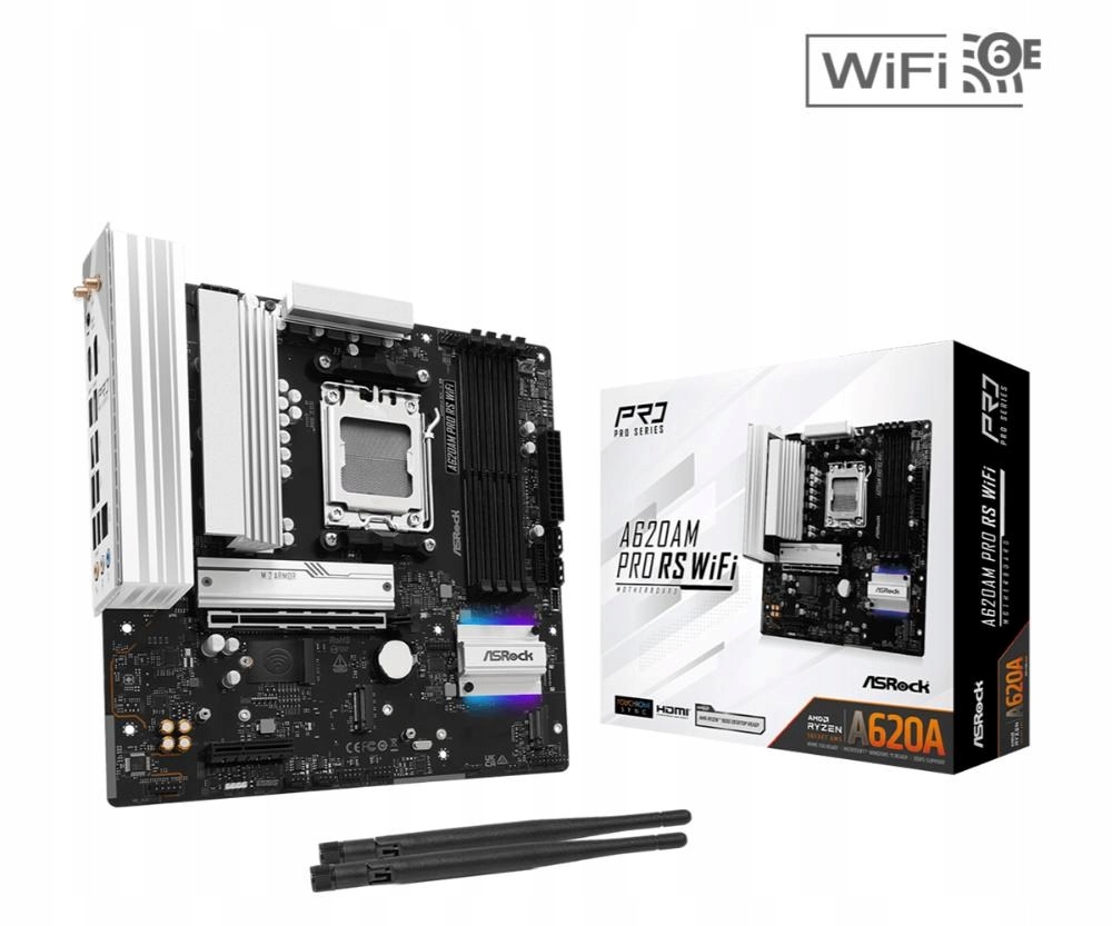 ASRock Mb Sc AM5 A620AM Pro Rs Wifi, Amd X620, 4xDDR5, 1xHDMI, 1xDP, …