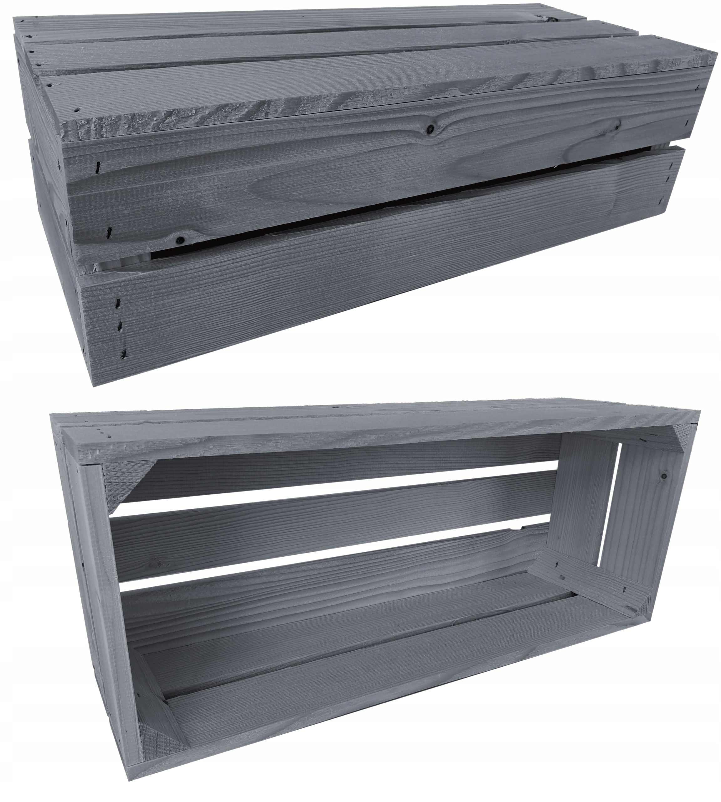 Sada 2 boxů 50x20 cm| Krabice Šedé| Do garáže pro spíž|