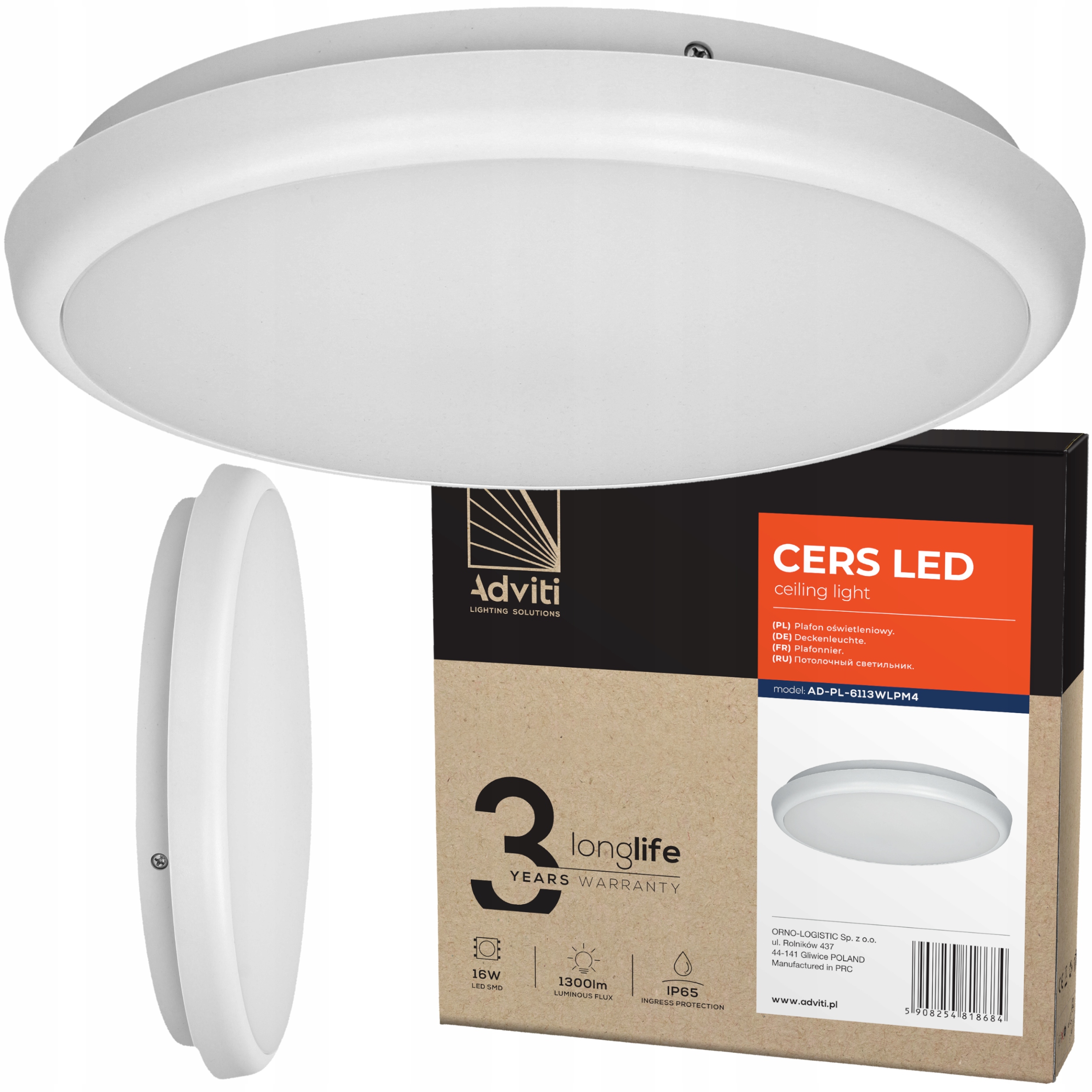 

Plafon Led Panel Lampa Sufitowa Natynkowa IP65 16W
