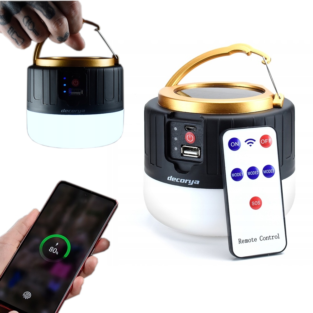 

Solarna Ładowarka do Telefonu Powerbank z Lampą
