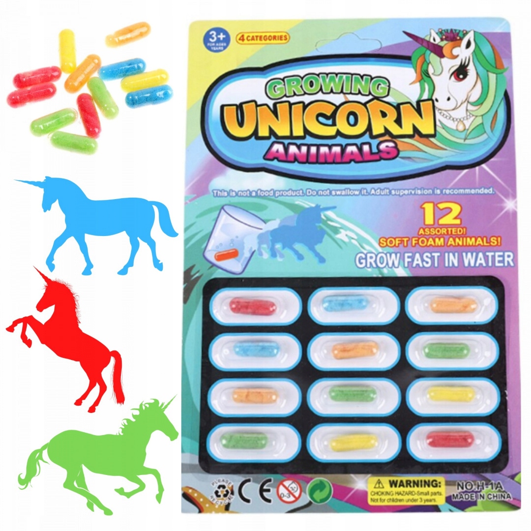 MAGICZNE KAPSUŁKI JEDNOROŻEC ROSNĄCE W WODZIE 12s!