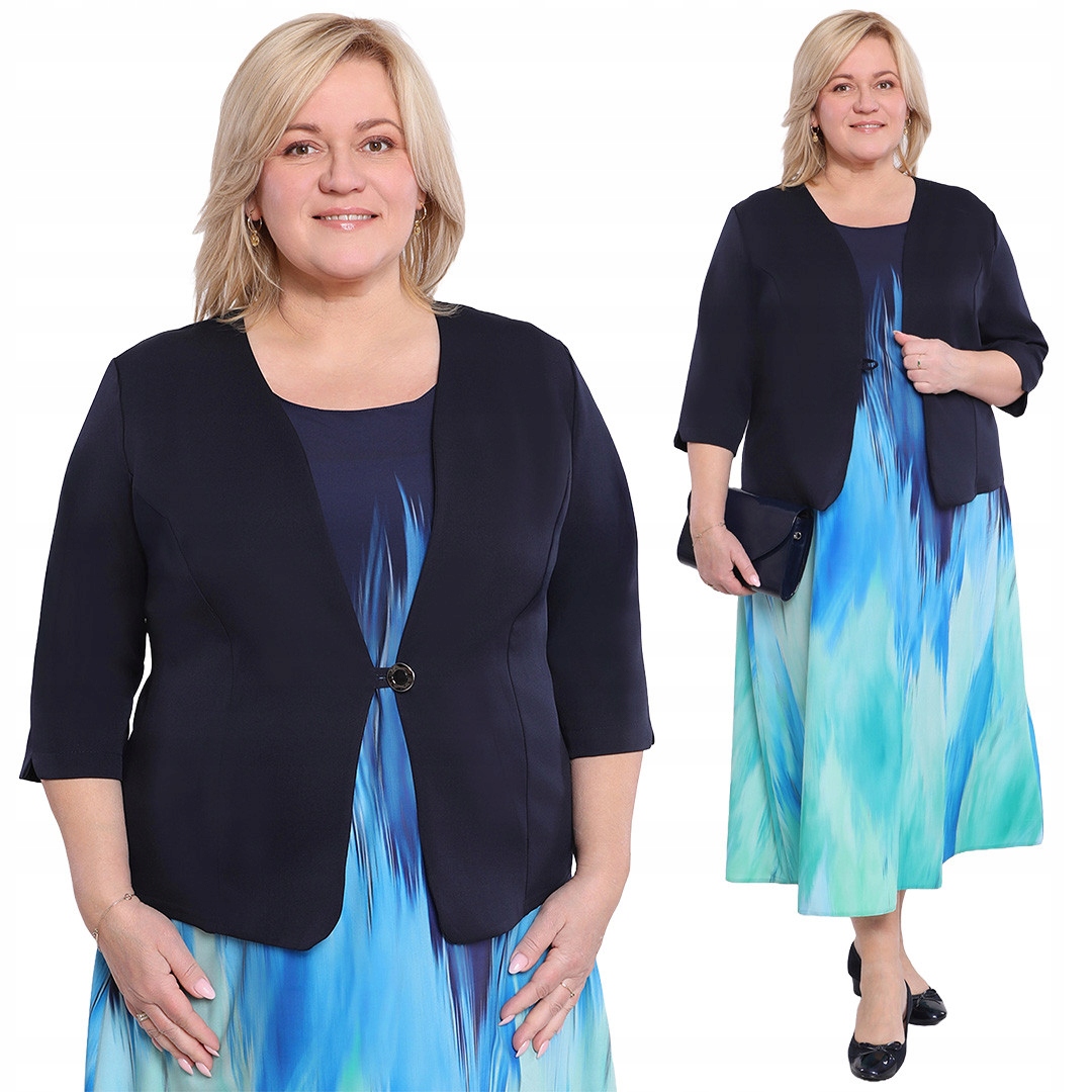 Tmavě modré sako na knoflík velikost 56