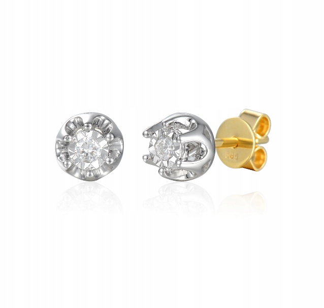 

Kolczyki Z Brylantami 0,08ct Sztyft Próba 585