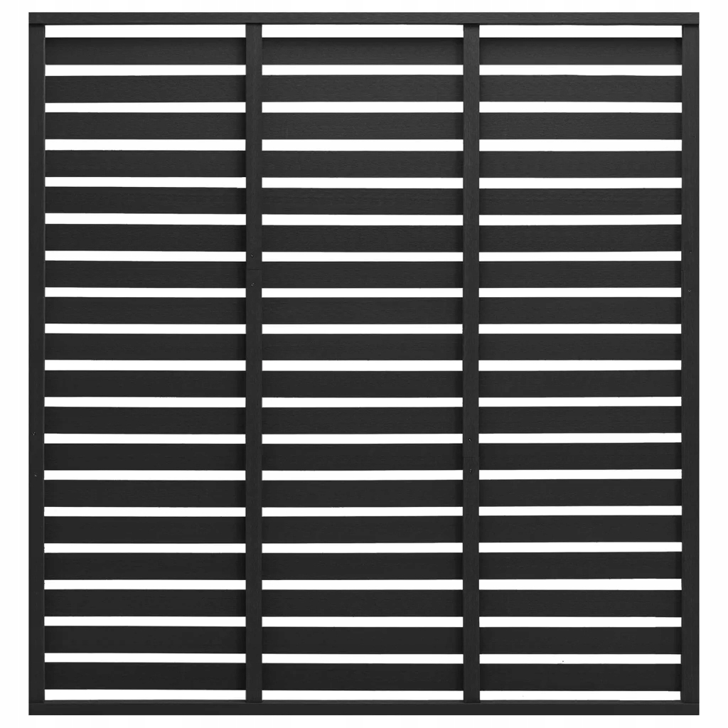 Plotový panel z Wpc lamel s ocelovým rámem, 180x180 cm, černý