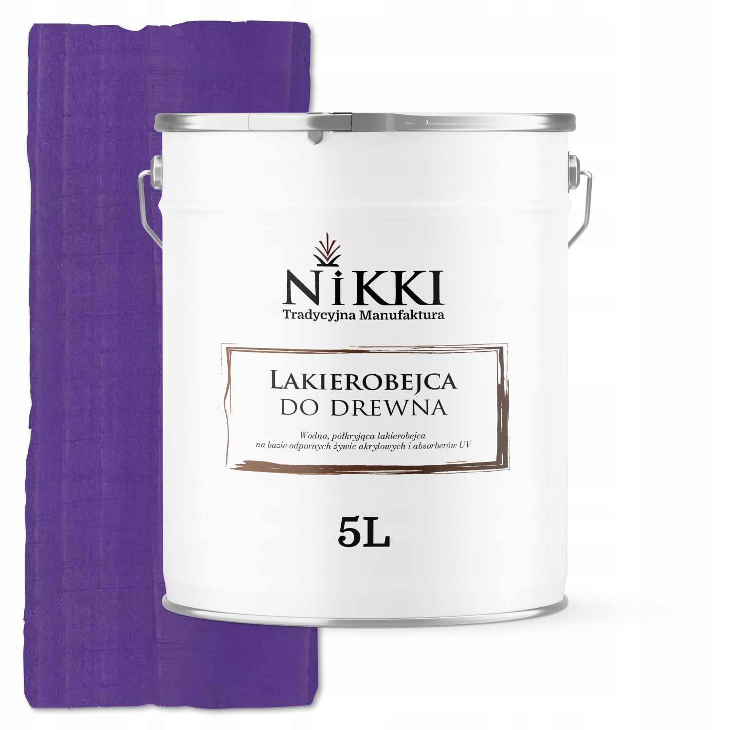 Laková Farba Na Drevo 3V1 Extra Lazúra Farba Fialová Saténová 5L Ochranná