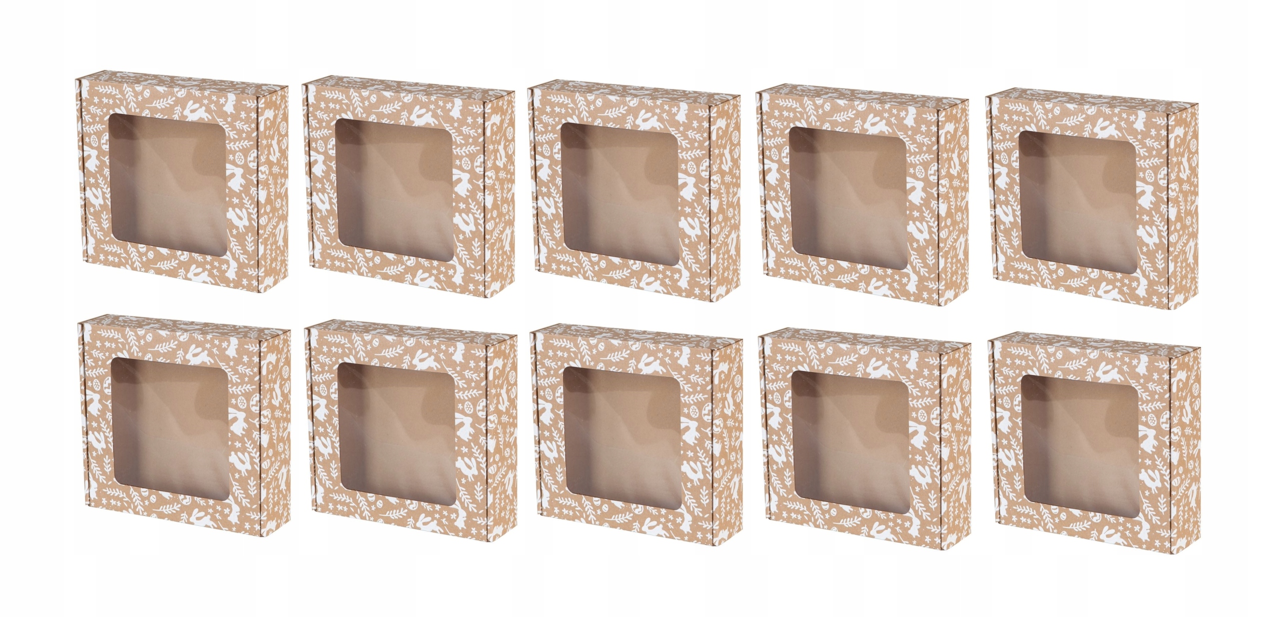 Pudełko Karton Z Okienkiem Prezentowy 20X20X5 CM Wielkanoc Pakiet 30 Sztuk