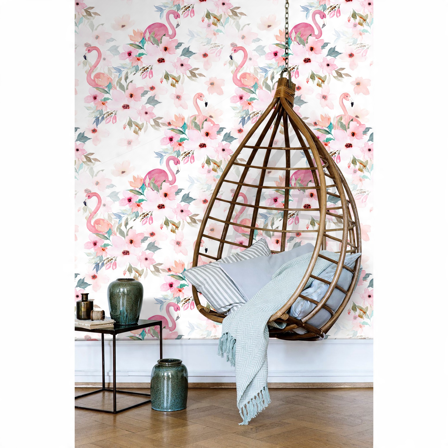 

Flizelinowa tapeta Różowe flamingi 104x70 + klej