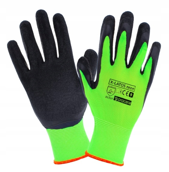 RĘKAWICE ROBOCZE OCHRONNE MOCNE LATEKS X-LATOS R10