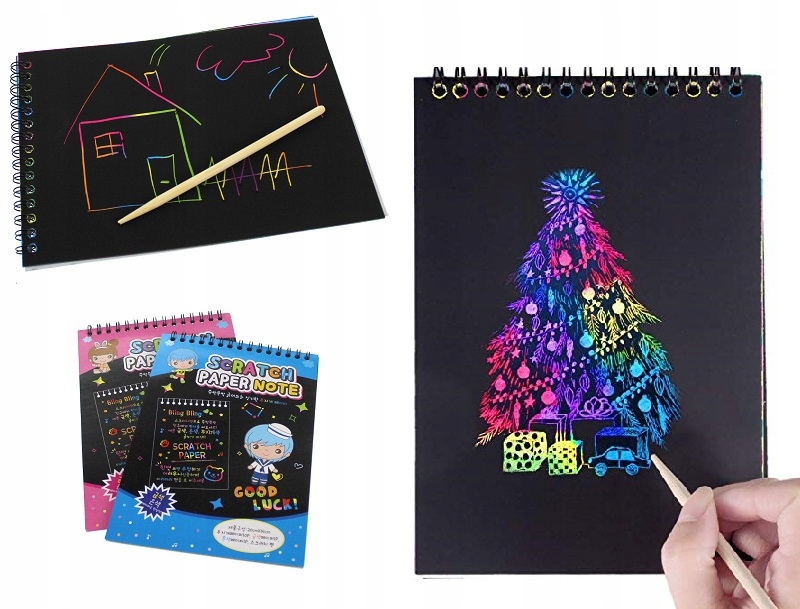 Kolorowanka wydrapywanka ZDRAPYWANKA karty 20x14 RÓŻOWA lub NIEBIESKA Kod producenta 0010766