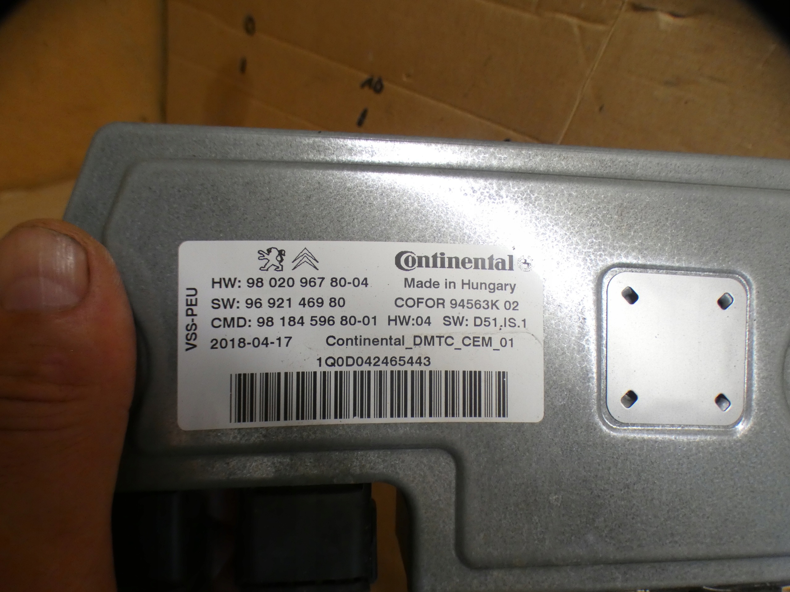 module control unit START STOP 9802096780 CITROEN C4 PICASSO ds7 II 18R