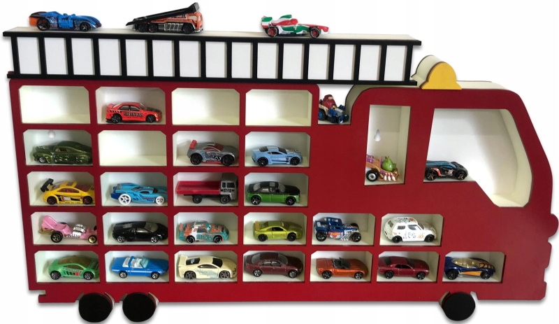 Shelf for Hot Wheels - fire engine for 25 cars