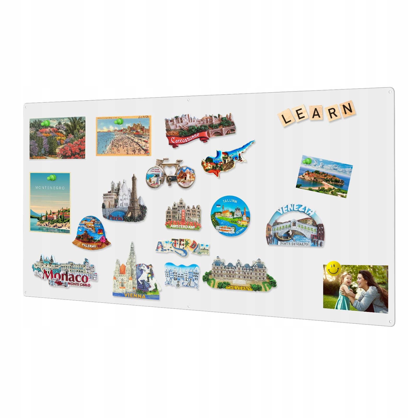 Tablica Magnetyczna Metalowa Qiytecno 50x100cm Biała