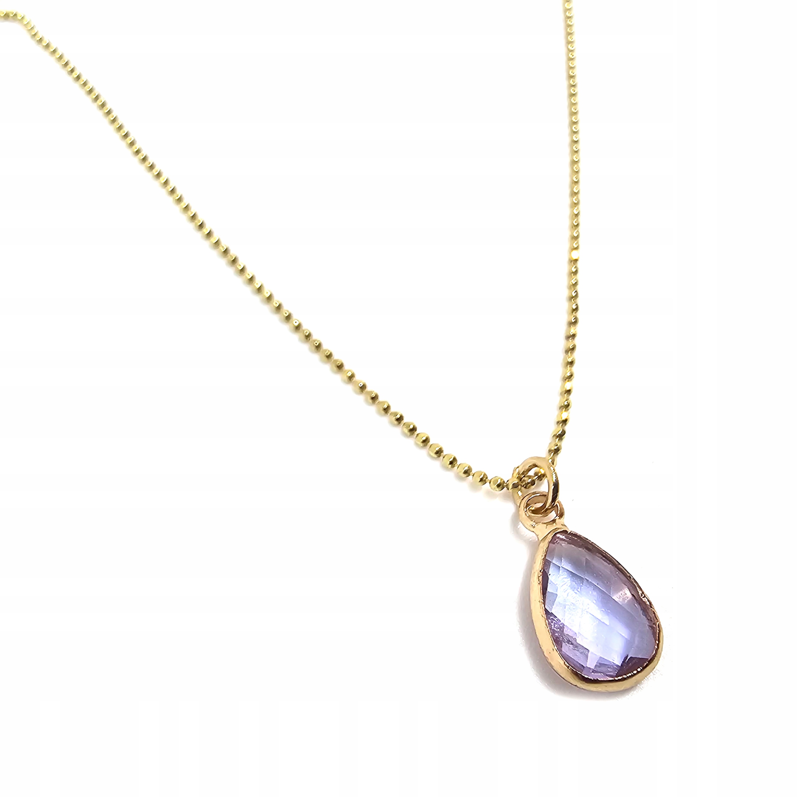 Stříbrný pozlacený náhrdelník s ametystem 925