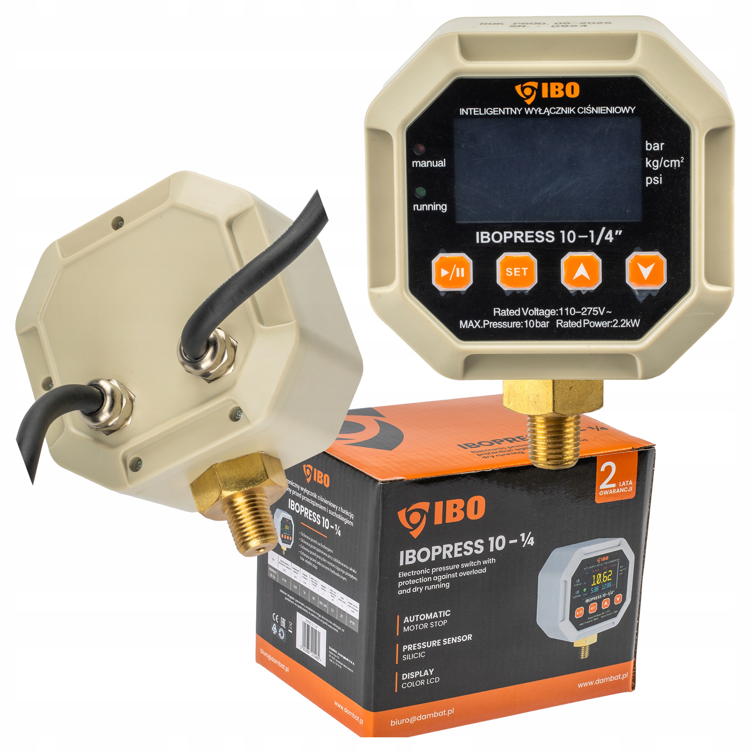 Wyłącznik Ciśnieniowy Elektroniczny Ibopress 10 1/4" Do Pompy Hydroforu