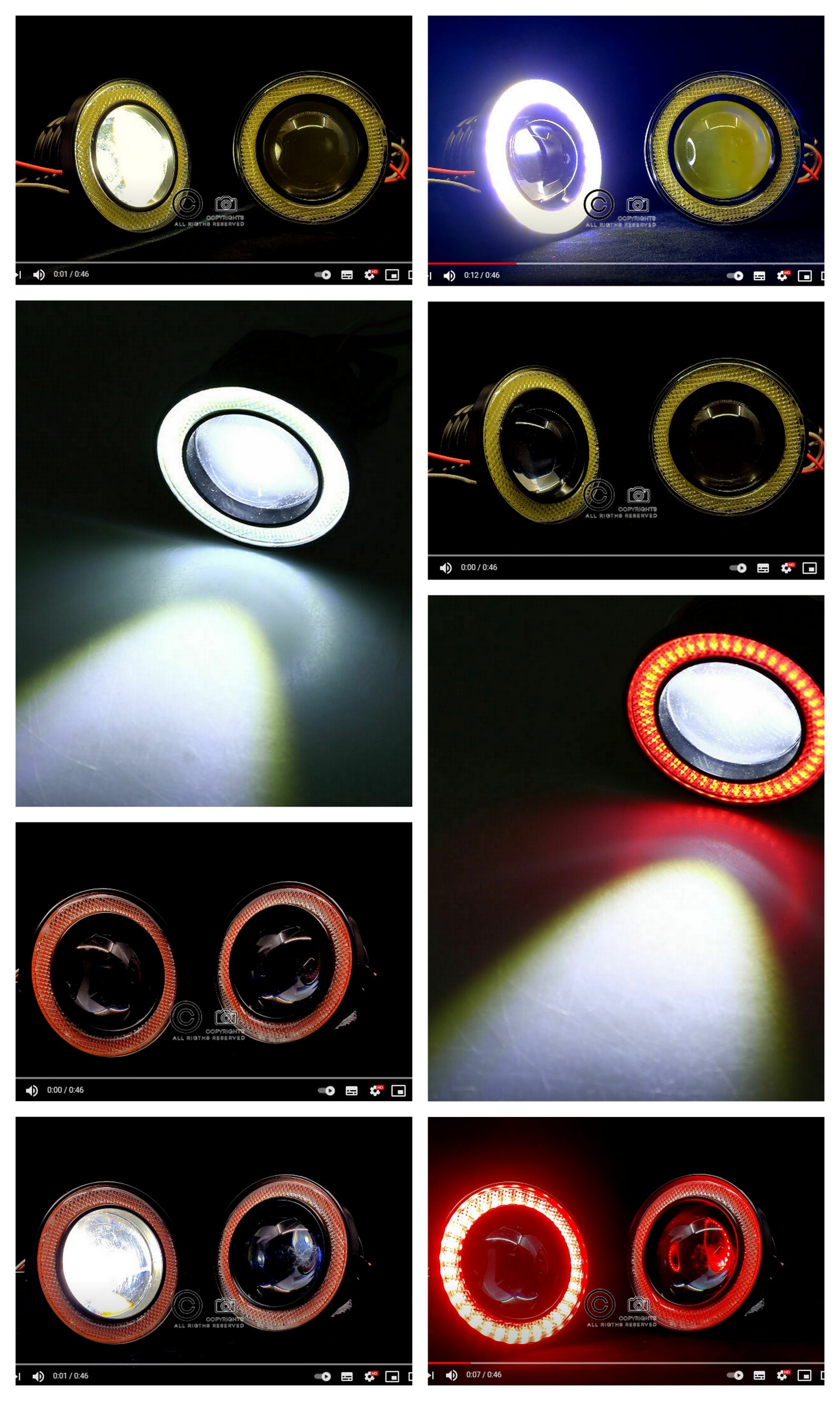 3w1 Led Swiatla DRL Dzienne Halogeny Uniwersalne Installation side front