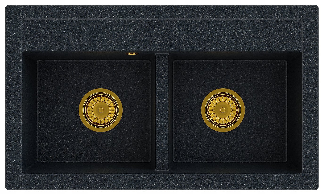 CZARNY zlewozmywak GRANITOWY Z DROBINKAMI ZŁOTEGO Rodzaj wpuszczany