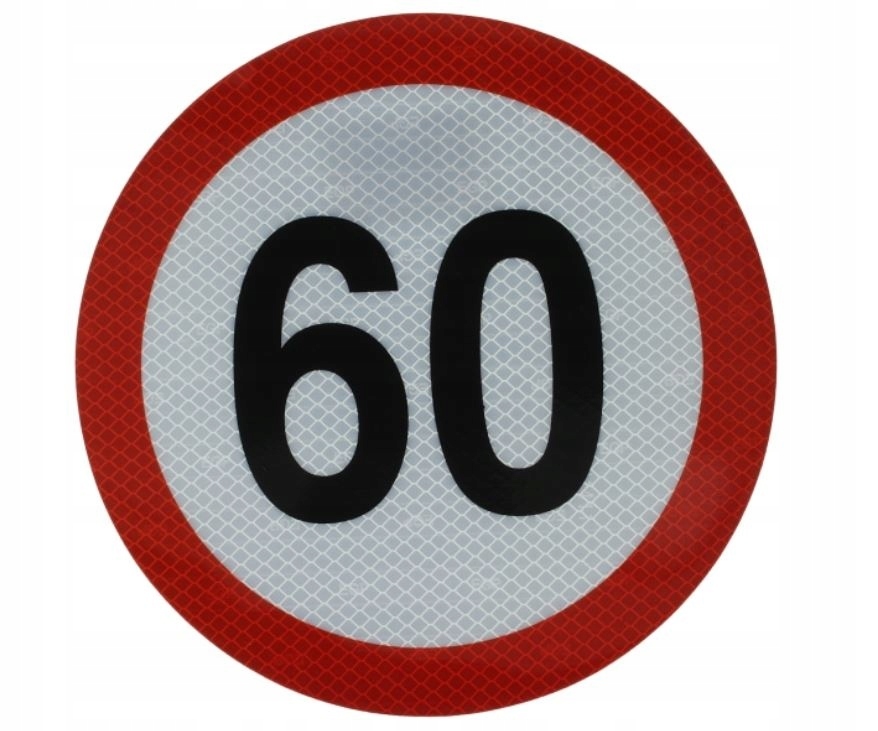 

Naklejka nalepka prędkość 60km/h odblaskowa