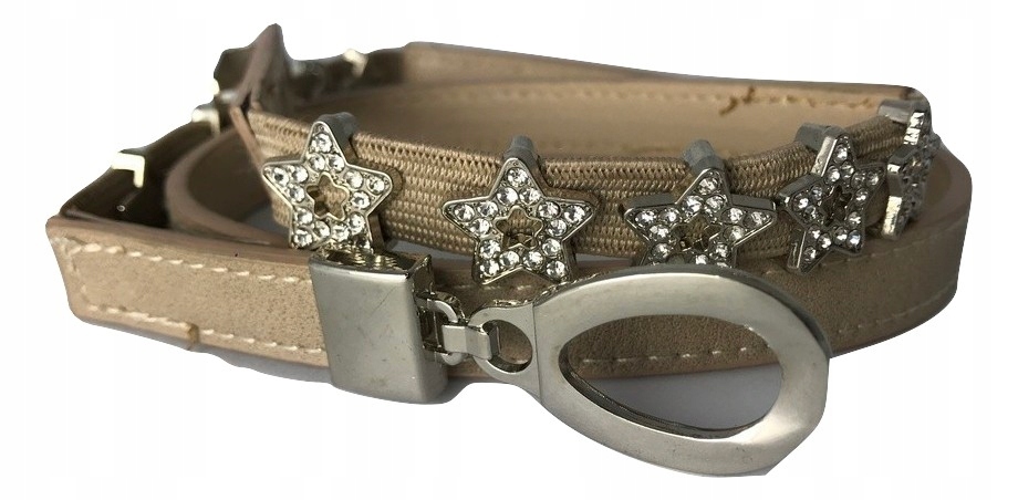 

Pasek Damski Wąski 1,5 cm Brązowy Gwiazdki