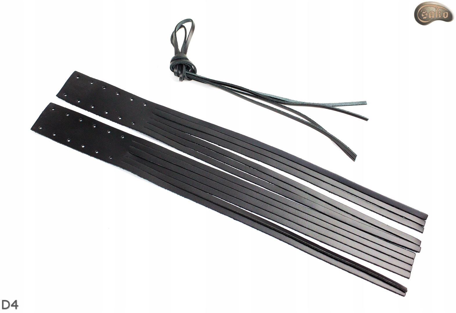 Frędzle na dźwignie D4 skórzane customowe szerokie motocyklowe 51cm długie