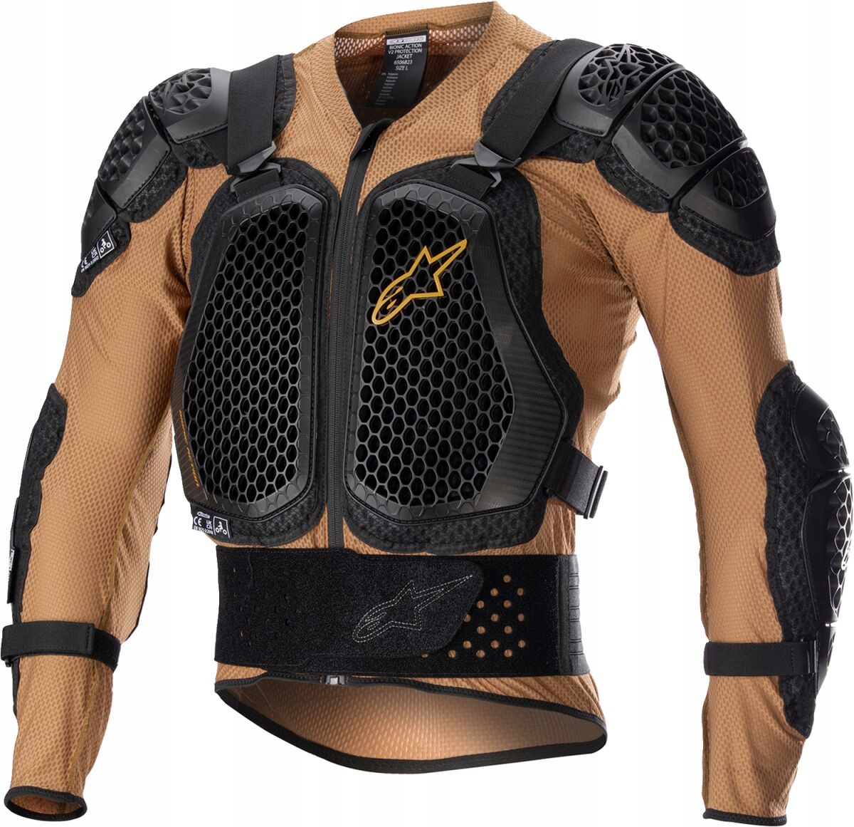 Chránič Tela Motocyklová Ochrana Hrudníka Alpinestars Action V2 Béžová M