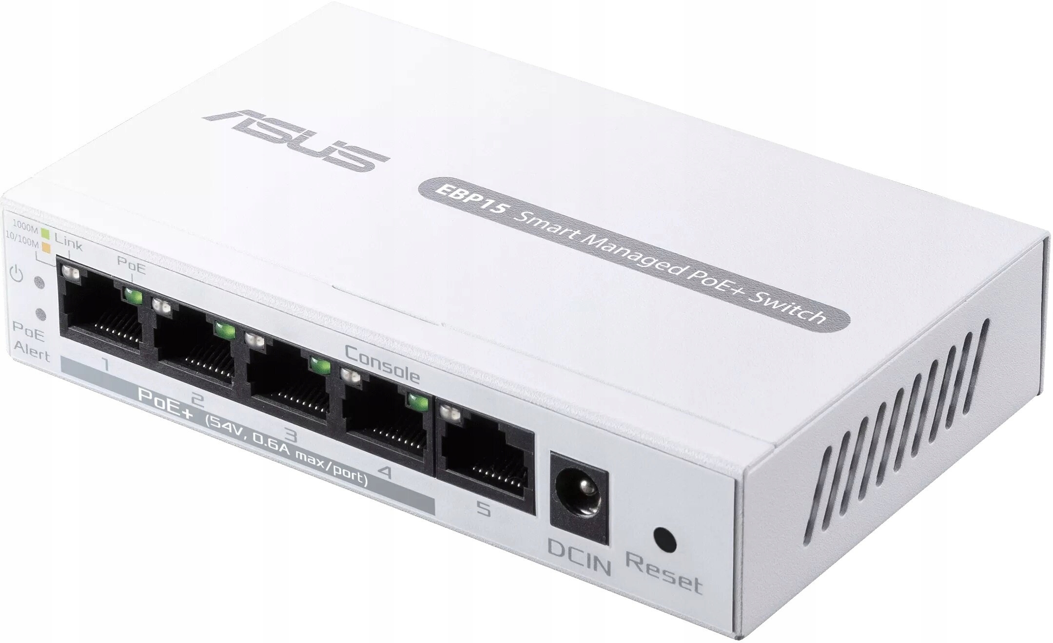 ASUS ExpertWiFi EBP15 5-Port GbE smart managed PoE+ switch, 4 PoE+ ports, 60W, Supports PoE priority setting, Perfect for PoE APs, IP Cameras, VoIP Phones, Centralized app management with ExpertWiFi router — 8
