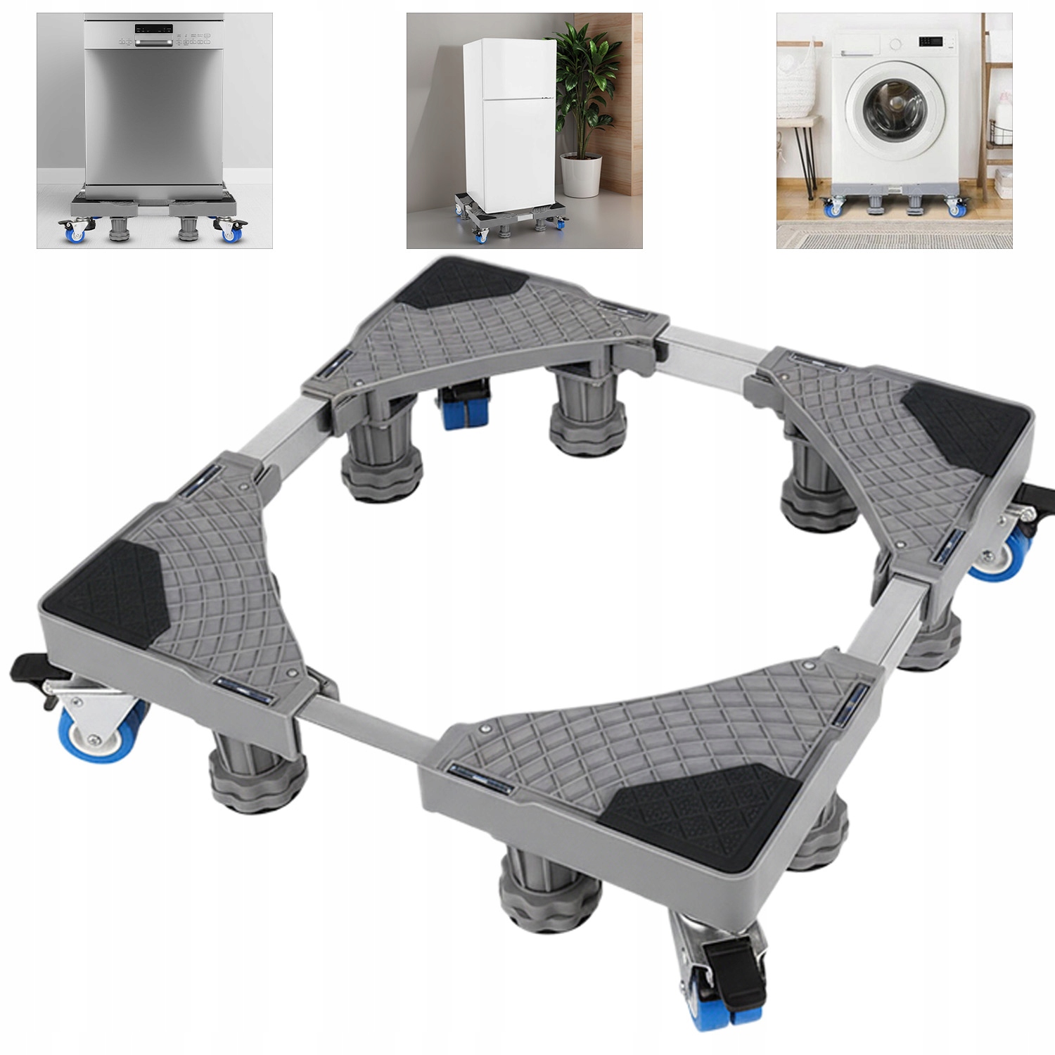 Podstawa Pod Pralkę Lodówkę Zmywarkę Antywibracyjna Regulowana Z 4 Kółka