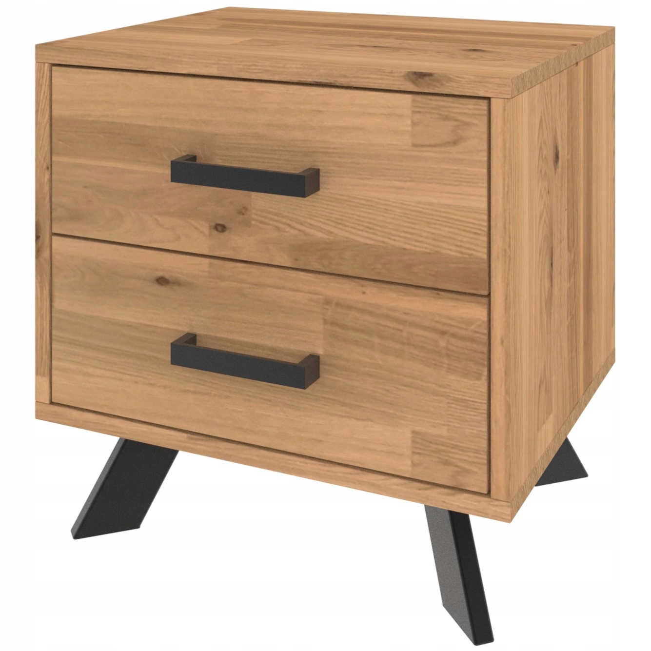 Noční stolek dubová police s loftovými zásuvkami Toledo S1-P1 50x50x40