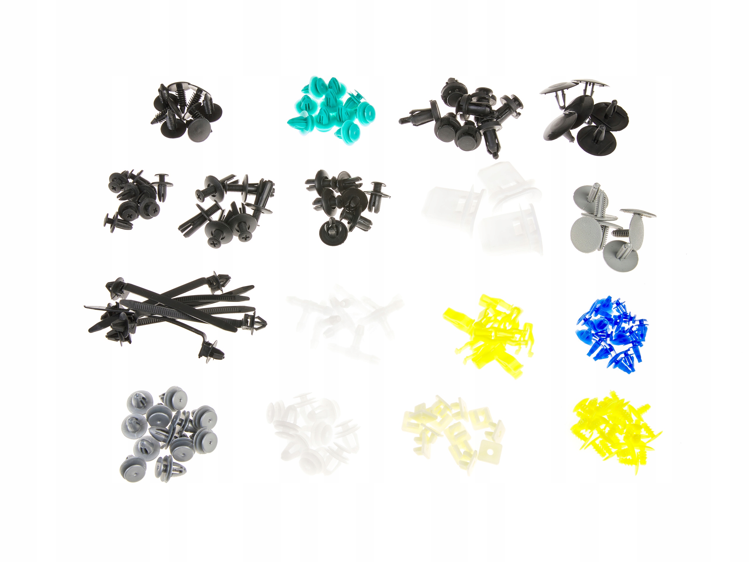 SPINKI KOŁKI KLIPSY ZESTAW SPINEK SAMOCHODOWE DO AUTA TAPICERKI 730 SZT Kod producenta F01162