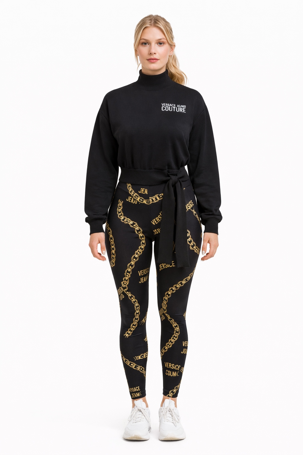 Versace Dámská Mikina S Rolákem A Ozdobným Zavazováním Černá L I4B