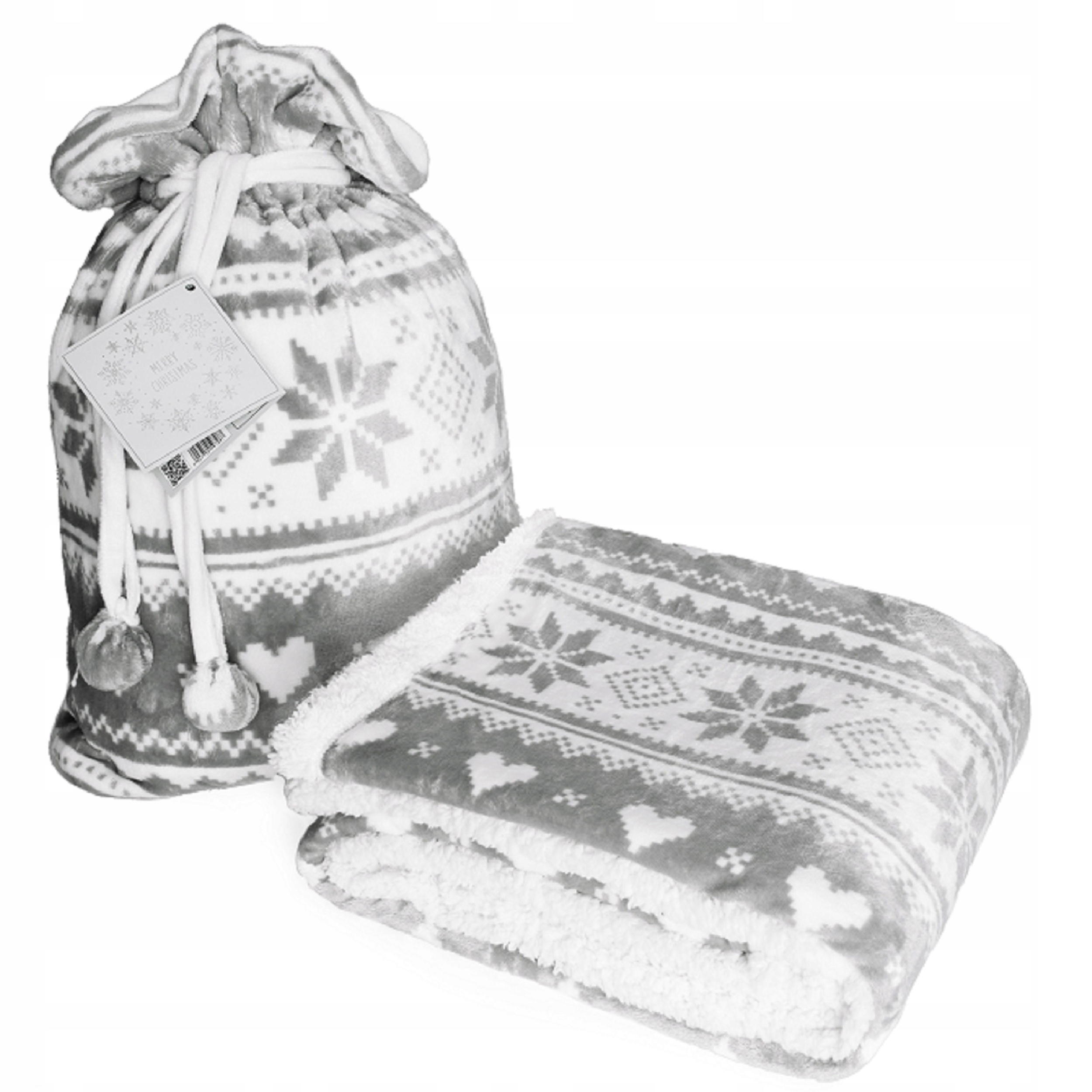 fleecová deka Saco 150x200 v sáčku šedá Saco zimní