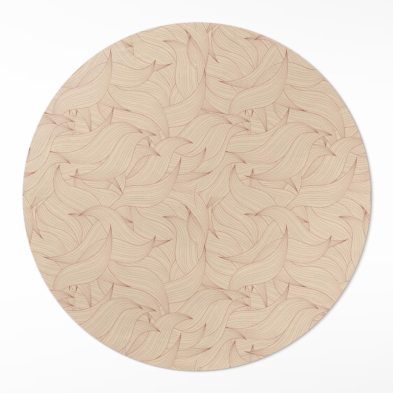 Dekoratívny okrúhly koberec z vinylu, lineárne jesenné listy, boho štýl ⌀ 150 cm