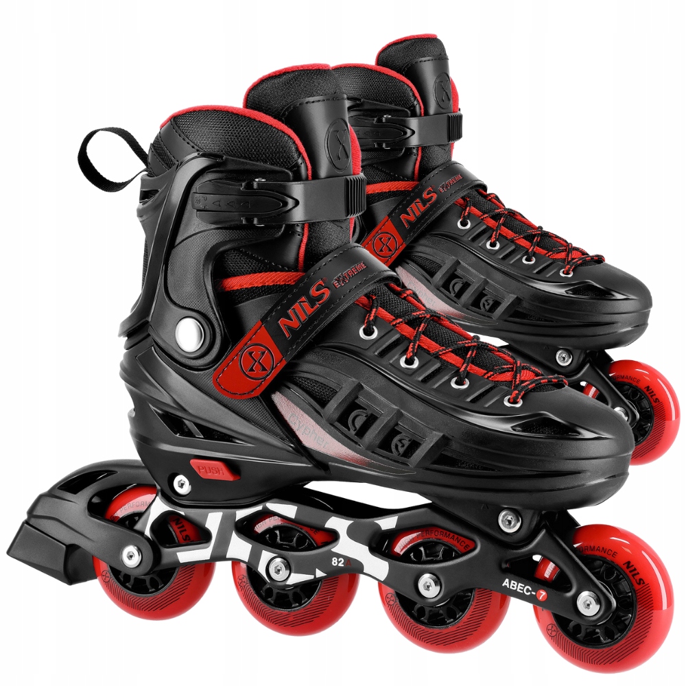 Łyżworolki Rolki Regulowane Rekreacyjne Kauczukowe Kółka ABEC-7 Nils 39-43