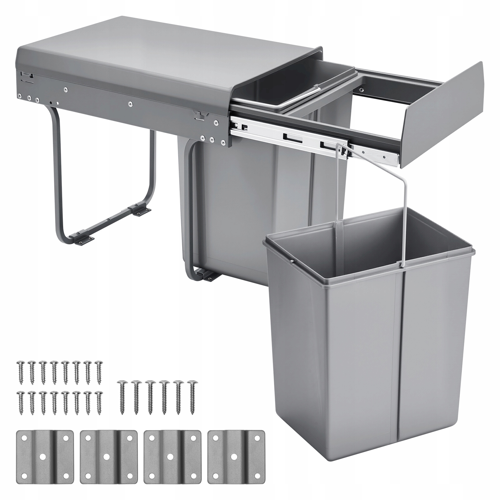 Levně Výsuvný Odpadkový Koš SucceBuy 20Lx2 Skrytý Odpadkový Koš do kuchyně