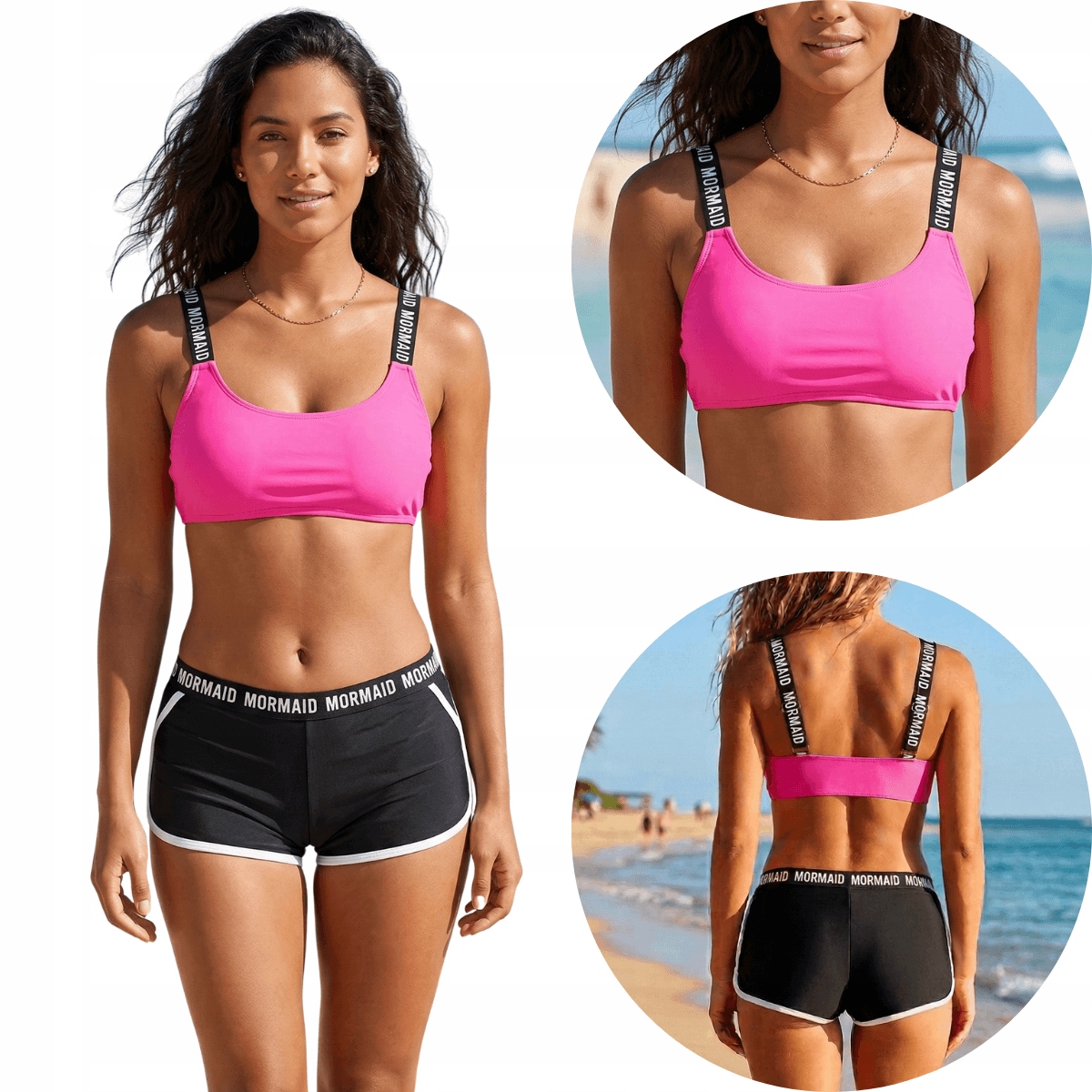 Plavky kraťasy a sportovní top na pláž a k bazénu 29762 Xs