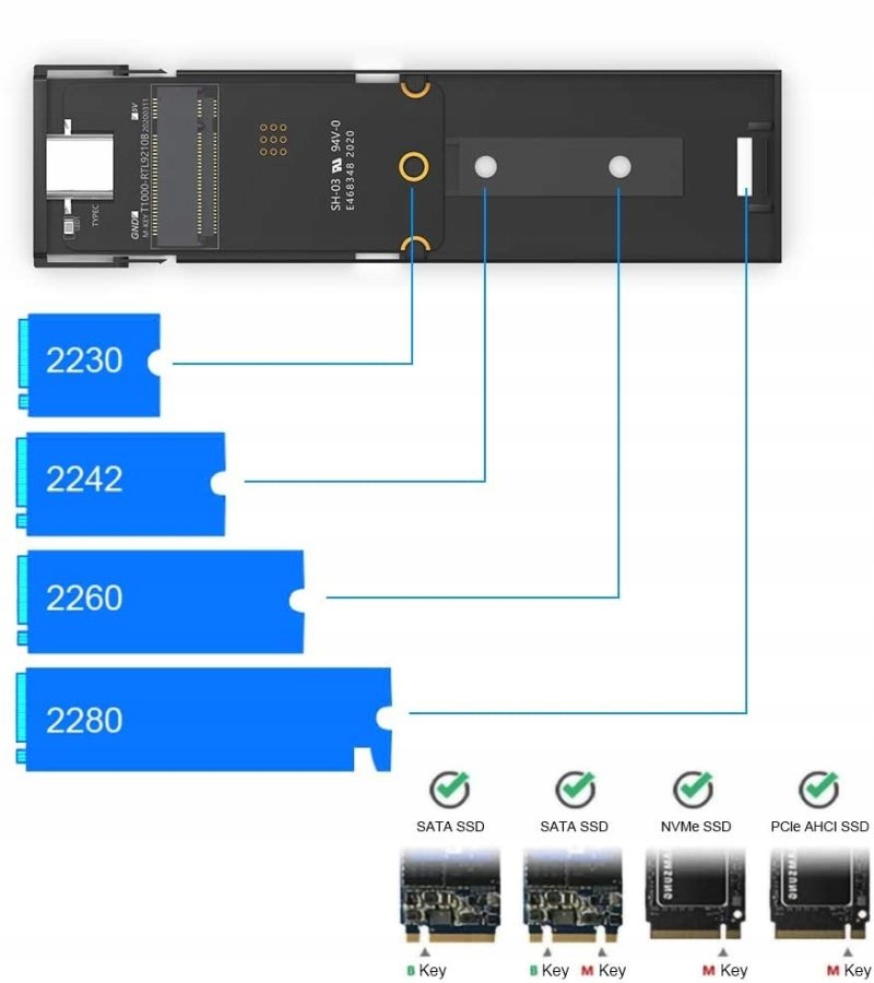 Obudowa M.2 NVMe SATA PCIe SSD do USB USB-C Gen2 Kod producenta 4441-2