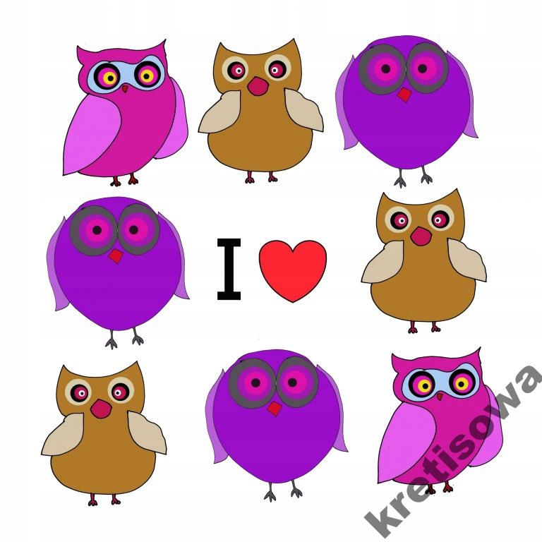 

Damska Kocham Sowy I Sówki Sowa Śmieszne s4a