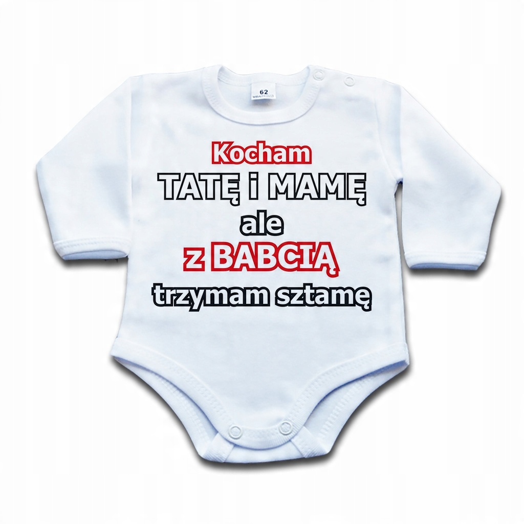 

Z babcią trzyma sztamę body niemowlęce 80 dł