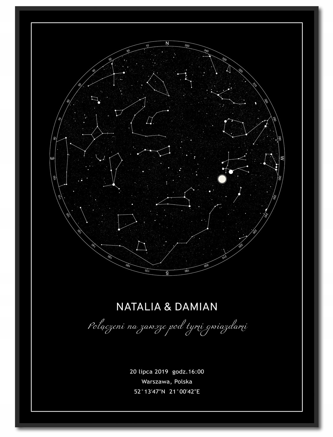 Plakat Mapa Nieba 61x91 - Plakat personalizowany