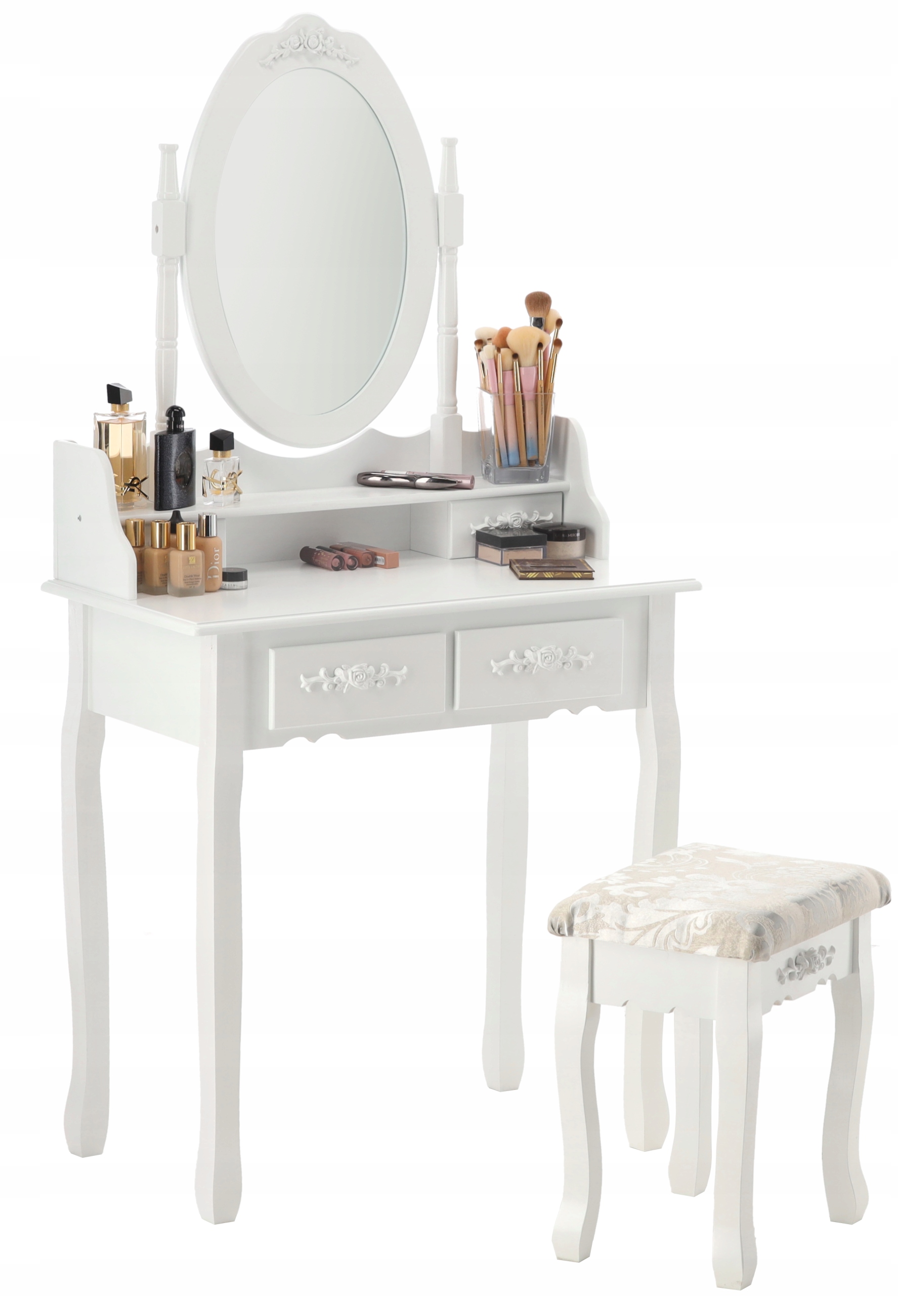 OUTLET TOALETKA KOSMETYCZNA LUSTRO DO + TABORET!