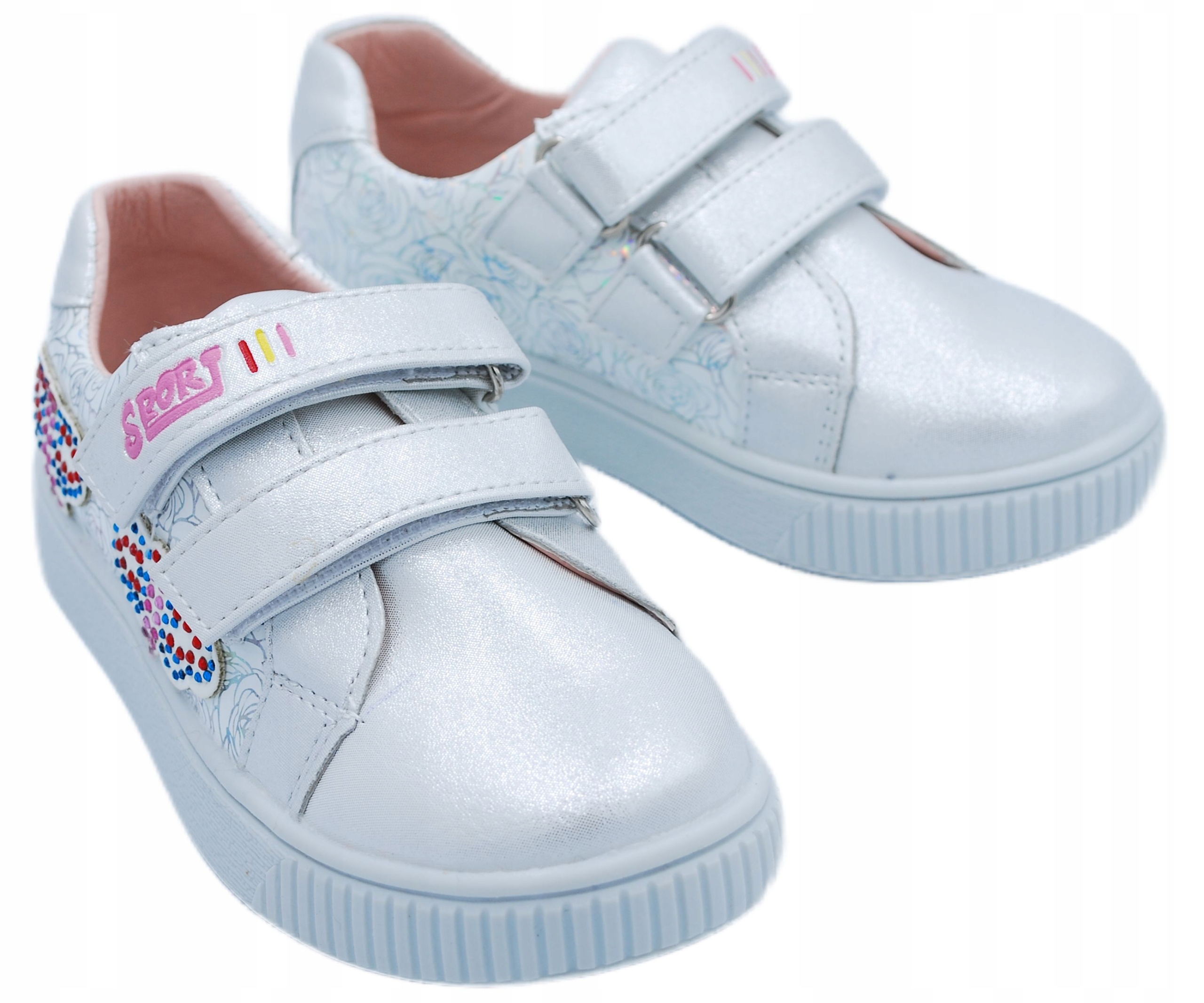 OZDOBNE trzewiki, półbuty na rzepy r.32 / 20,5cm Kolor wielokolorowy