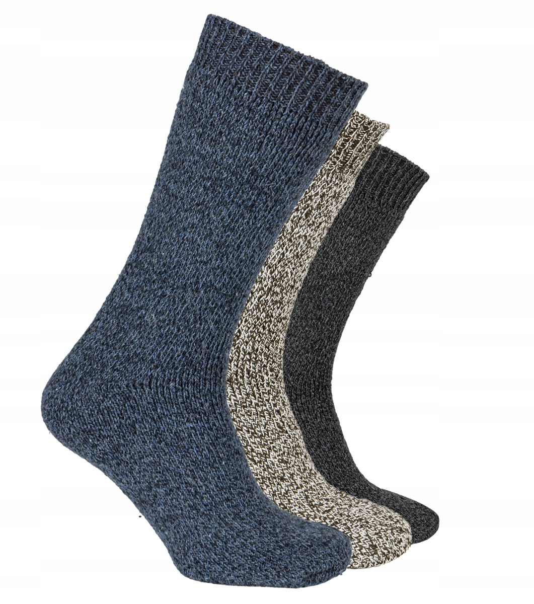 

3 Ciepłe Skarpety Męskie Wełniane Zima 6042 39-42